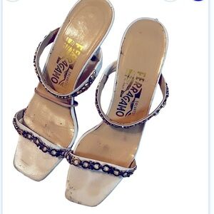 Salvatore Ferragamo White Sandals